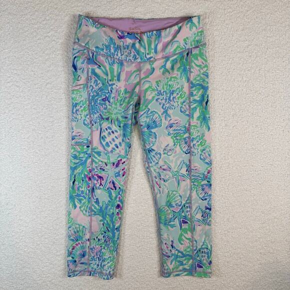 Lilly Pulitzer Pants - Lilly Pultzer womens luxletic cropped leggins size med floral bright